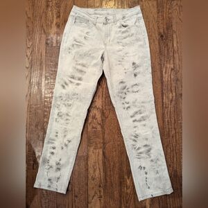 Calvin Klein Jeans - Womens white & gray Tie Dye slim fit Jeans Size 31 -12